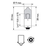 SET 2 BECURI 12V H6W BAX9S (blister) WHITE VISION ULTRA PHILIPS