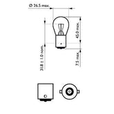 SET 2 BECURI P21W 12V BA15S BLISTER PHILIPS