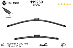 Set lamela stergator SWF Wiper FB OE LHD 600/380 mm SWF - imagine 1