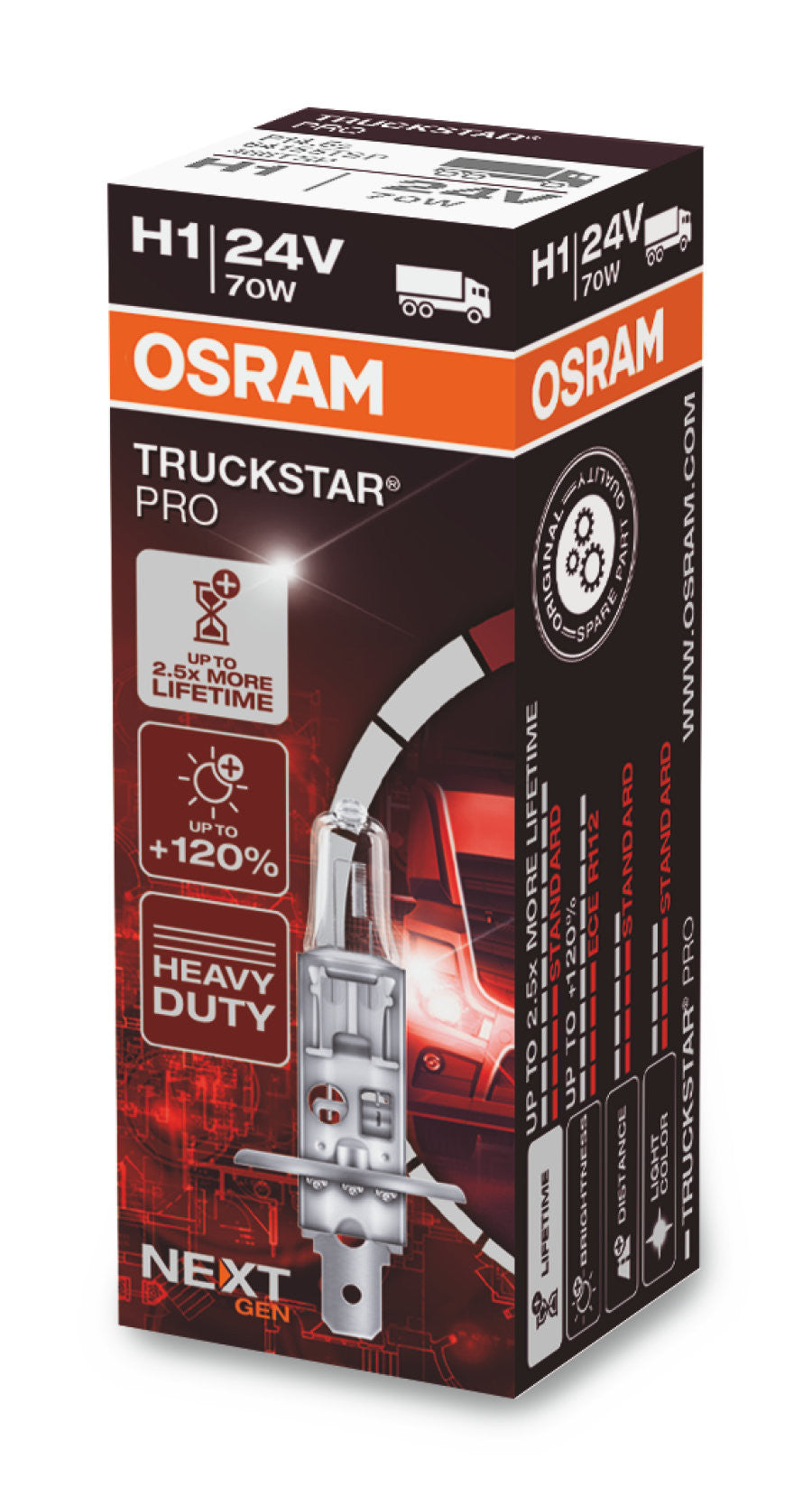 Bec Osram TruckStar PRO Next Gen H1 24V 70W P14.5s Osram - imagine 1