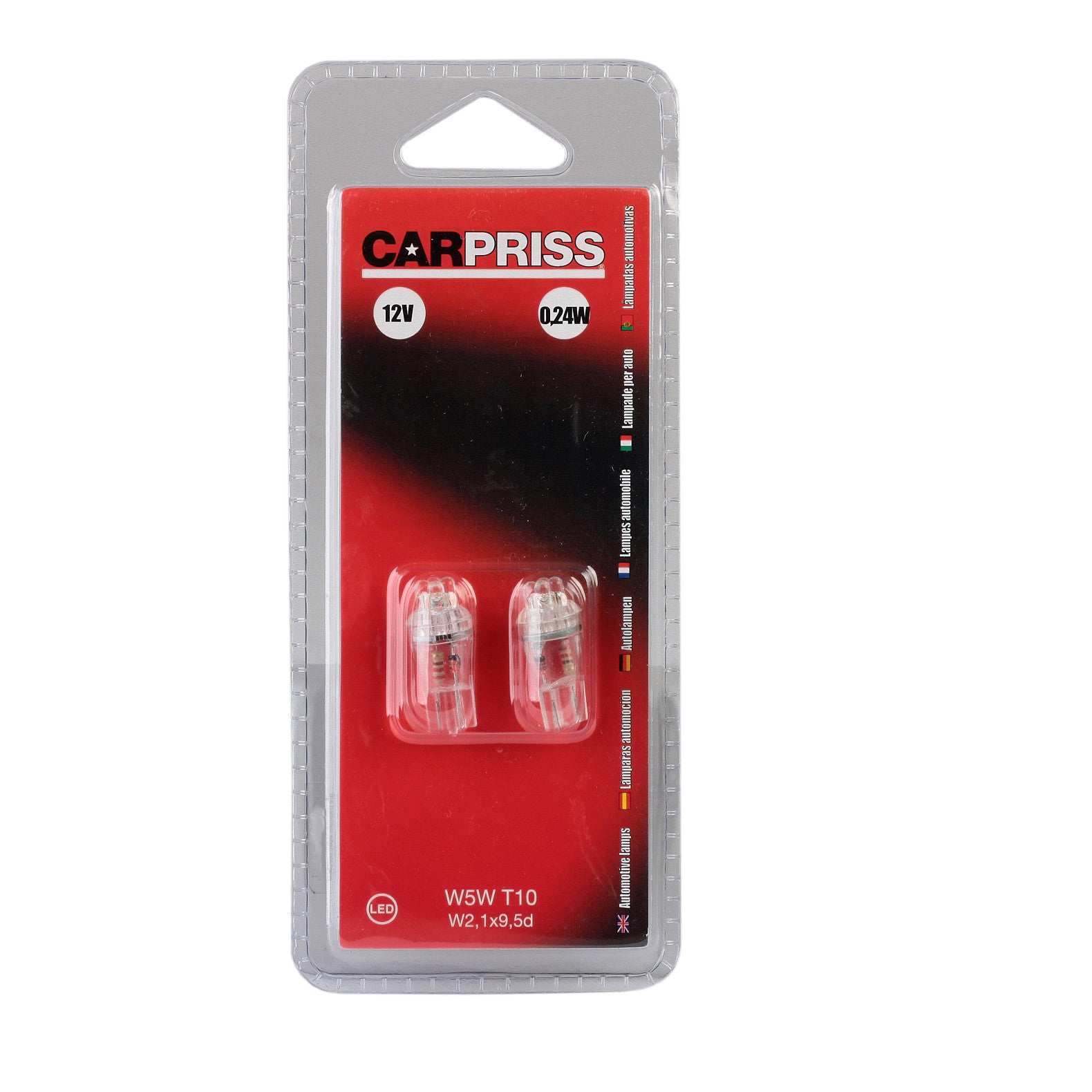 Bec Carpriss T10 12V 0.24 W Set 2 buc Carpriss - imagine 1