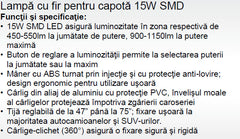 Lampa capota 15W SMD Magneti Marelli - imagine 2