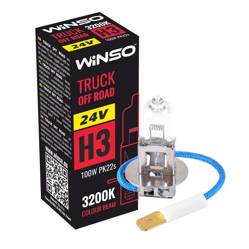 Bec Halogen Winso Truck Off-Road H3, 24V, 100W PK22s ● 3200K Winso - imagine 1