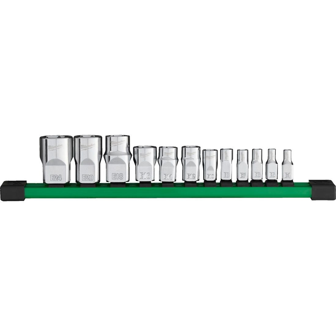 Seturi 12 buc. cap tubulară ¼″,⅜″,½″ metric E-TX E4-E24 Milwaukee - imagine 1