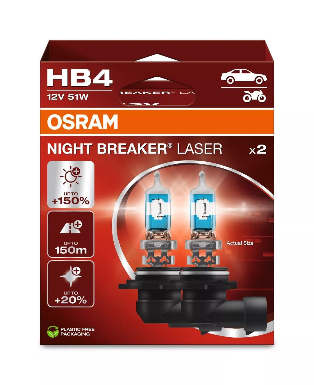 Bec Osram Night Breaker Laser Next Generation HB4 12V 51W P22d Set 2 buc Osram - imagine 1