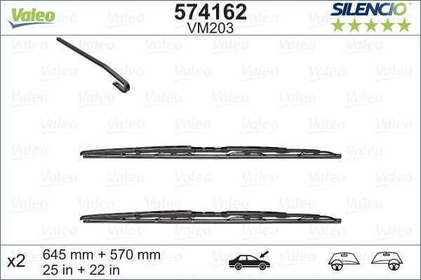 Set lamela stergator Valeo Silencio 645/570 mm Valeo - imagine 1