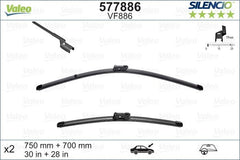 Set lamela stergator Valeo Silencio FlatBlade OE 750/700 mm Valeo - imagine 1