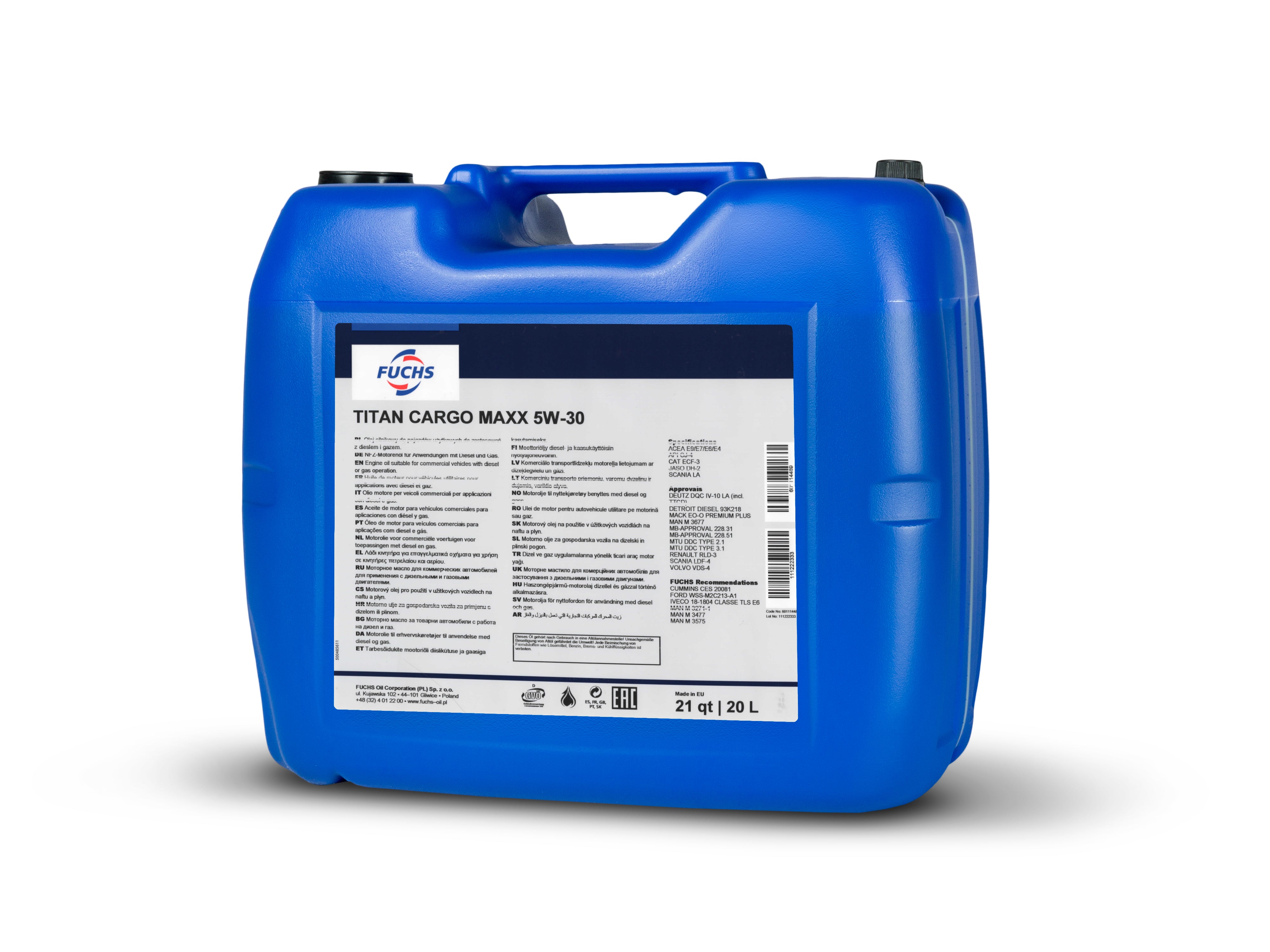 Ulei motor Fuchs Titan Cargo Maxx II 5W30 20L Fuchs - imagine 1