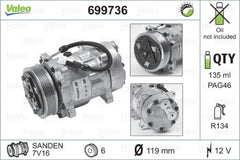 Compresor clima FIAT DUCATO bus 230 VALEO 699736