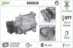 Compresor clima FORD FOCUS DAW DBW VALEO 699826