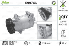 Compresor clima NISSAN QASHQAI QASHQAI +2 J10 JJ10 VALEO 699746