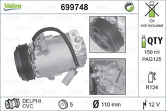Compresor clima OPEL ASTRA G limuzina F69 VALEO 699748