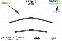 Set lamela stergator Valeo Silencio FlatBlade OE 630/500 mm Valeo - imagine 1