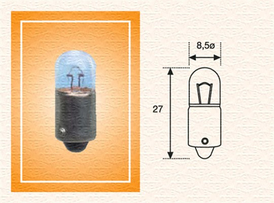 Bec Magneti Marelli T4W 12V 4W BA9s Magneti Marelli - imagine 1