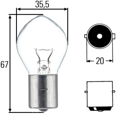 Bec Hella F2 12V 35W BA20s Hella - imagine 1