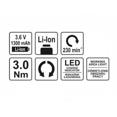ȘURUBELNIȚĂ CU ACUMULATOR, 3.6V, 3NM Yato - imagine 4