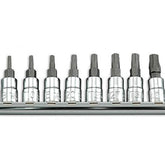 Set capete chei tubulare biti torx pentagonal 1/4 Toptul - imagine 1