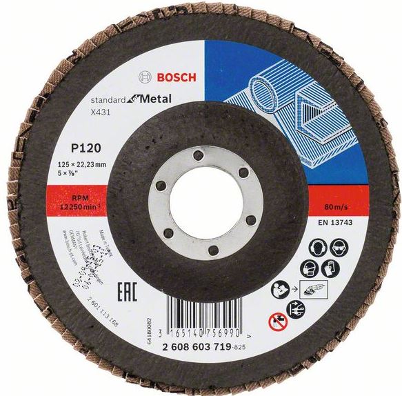 Disc de şlefuire evantai X431, Standard for Metal G60 Bosch - imagine 1