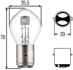 Bec Hella S2 12V 35/35W BA20d Hella - imagine 1