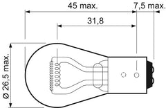 Bec Valeo P21/5W 12V 21/5 W BAY15d Valeo - imagine 3