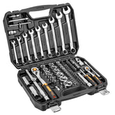 Set de chei cu clichet ½" și ¼" multifuncționale, 82 de piese Neo Tools - imagine 1