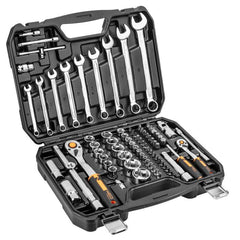Set de chei cu clichet ½" și ¼" multifuncționale, 82 de piese Neo Tools - imagine 1