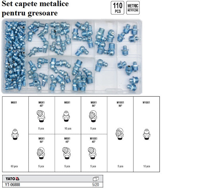 Set capete metalice pentru gresoare Yato - imagine 1