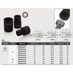 Cap cheie pentru slabire surub 19mm Toptul - imagine 1