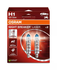 Bec Osram Night Breaker Laser Next Generation H1 12V 55W P14,5s Set 2 buc Osram - imagine 1