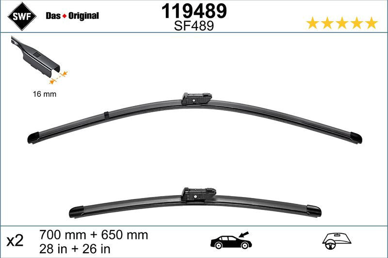 Set lamela stergator SWF Wiper FB OE LHD 700/650 mm SWF - imagine 1