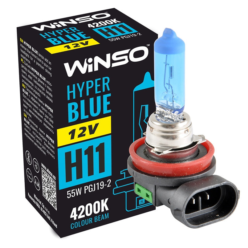 Bec Halogen Winso Hyper Blue H11 - 12V, 55W PGJ19-2 ● 4200K Winso - imagine 1