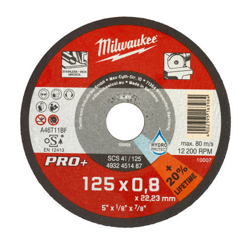 Disc abraziv pentru debitat inox, 125x0.8x22.22 Milwaukee - imagine 1