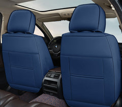 Huse auto premium 5 locuri Carguard Deluxe piele ecologică perforată - albastru inchis - negru Carguard - imagine 4