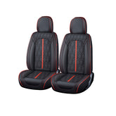 Huse auto premium 5 locuri Carguard Deluxe piele ecologică perforată - negru - rosu Carguard - imagine 1
