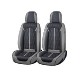 Huse auto premium 5 locuri Carguard Deluxe piele ecologică perforată - gri - negru Carguard - imagine 1