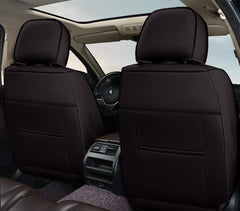 Huse auto premium 5 locuri Carguard Deluxe piele ecologică perforată - negru - crem Carguard - imagine 4
