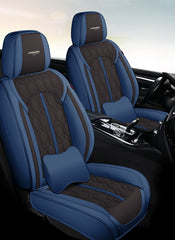 Huse auto premium 5 locuri Carguard Deluxe piele ecologică perforată - albastru inchis - negru Carguard - imagine 2