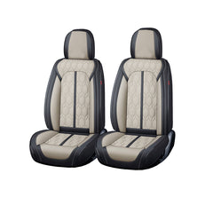 Huse auto premium 5 locuri Carguard Deluxe piele ecologică perforată - negru - crem Carguard - imagine 1