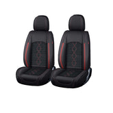Huse auto premium 5 locuri Carguard Deluxe piele ecologică perforată și textil - negru - rosu închis Carguard - imagine 1