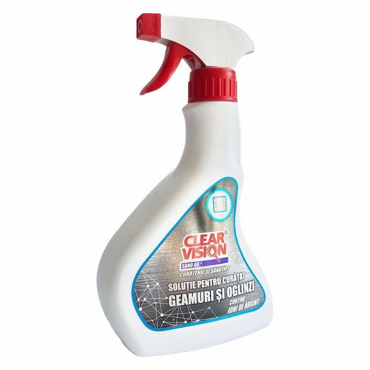Solutie pentru curatat geamuri si oglinzi cu ioni de Argint, 500 ml Clear Vision - imagine 1