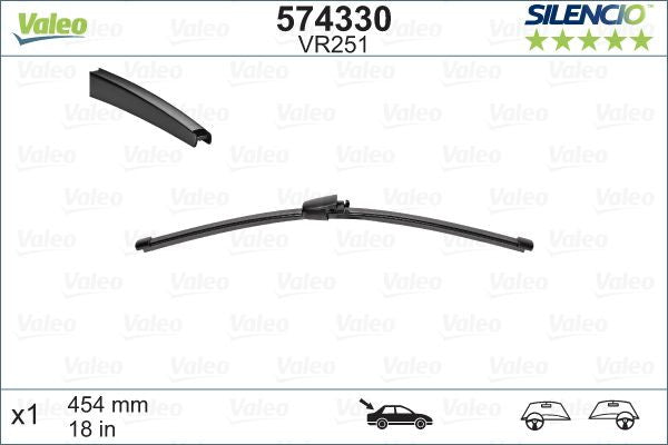 Stergator Valeo Silencio FlatBlade 454 mm Valeo - imagine 1