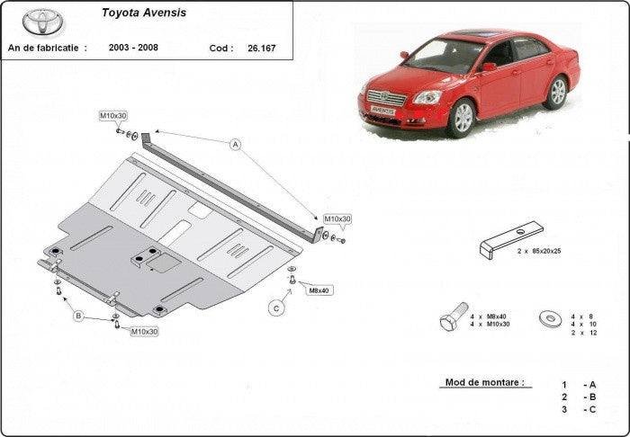 Scut metalic motor, cutie de viteză MTR - imagine 1