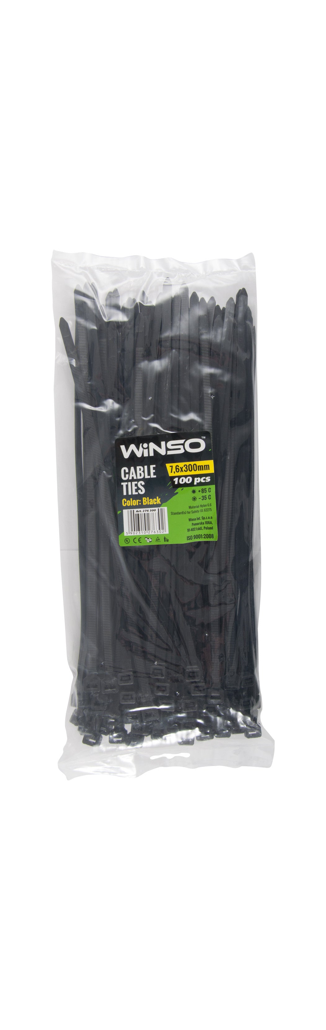 Coliere plastic 7,6x300 Negru - Set 100 buc Winso - imagine 1