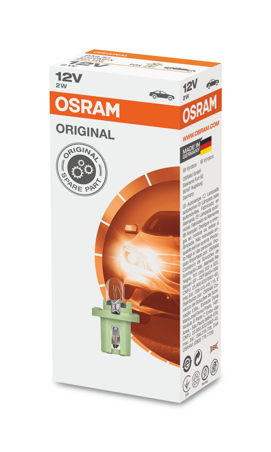 Bec Osram Original lumini bord 2W 12V BX8,5d Osram - imagine 3