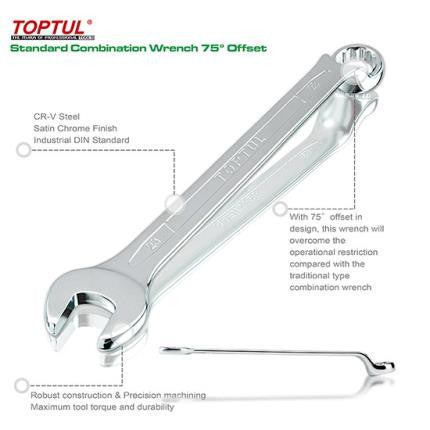 Cheie combinata cotita 75° 13 mm Toptul - imagine 2