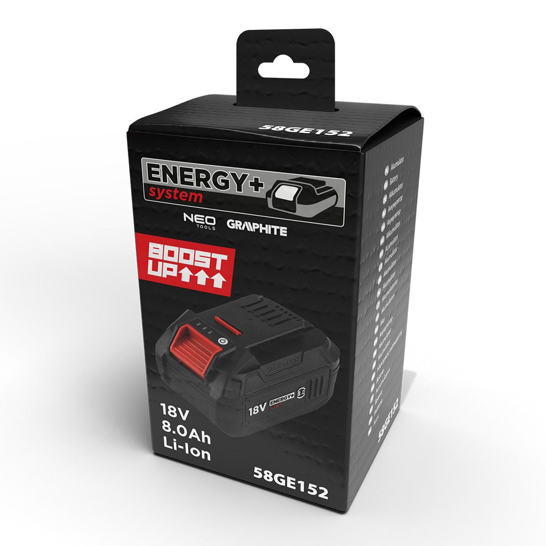 Acumulator 18V Li-Ion 8.0Ah Energy+ BOOST UP 58GE152 GRAPHITE Neo Tools - imagine 6