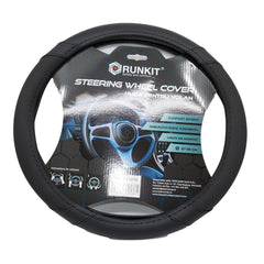 Husa volan piele sintetica Negru (37-39 CM) Runkit - imagine 1