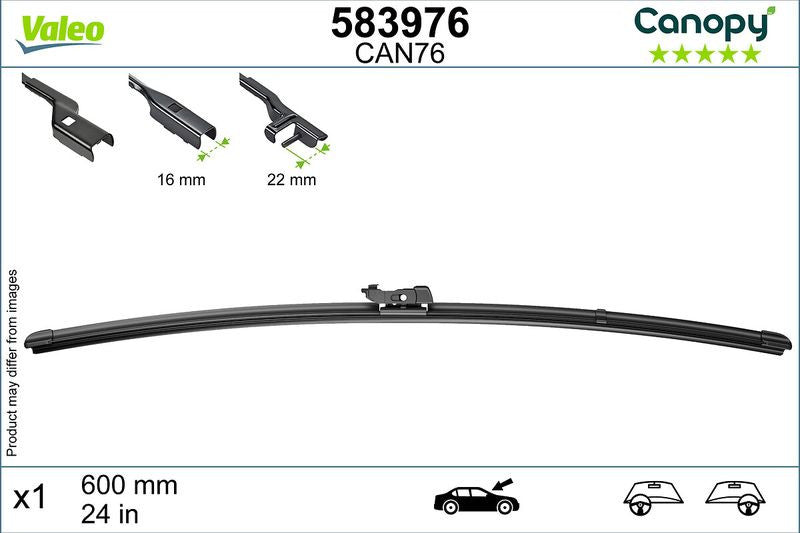 Lamela stergator Valeo Canopy 600 mm | 24 inch Valeo - imagine 2