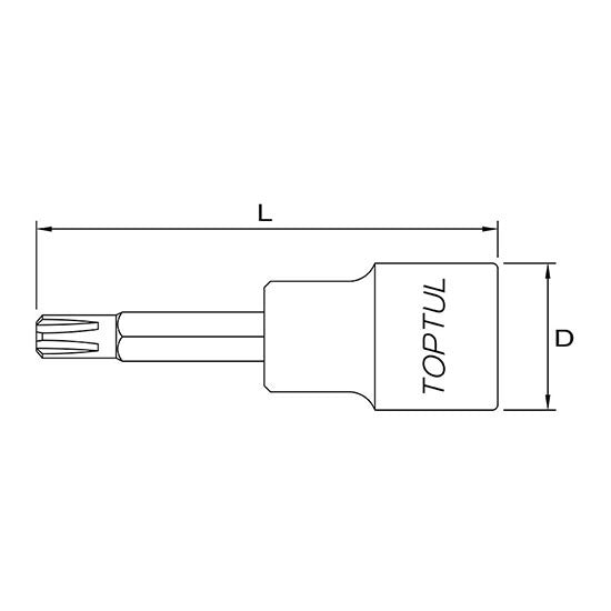 Capat cheie tubulara cu bit torx patrat 1/2 M9 Toptul - imagine 2