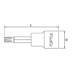 Capat cheie tubulara cu bit torx patrat 1/2 M9 Toptul - imagine 2
